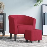 Fauteuil cabriolet - fafeicy - xf021 - rouge bordeaux - velours - repose - pied inclus