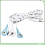 Fafeicy fils d�lectrodes 4 in 1 electrotherapy electrode lead electric shock wires cable for tens electromenag ...
