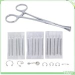 Fafeicy outils de per�age corporel kit de piercing du corps pince de positionnement aiguille 14g?18g ...