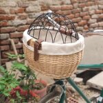 Fafeicy panier vélo en osier pour petit chien chat panier avant avec couvercle en treillis métallique ... Fafeicy panier vélo en osier pour petit chien chat panier avant avec couvercle en treillis métallique ...