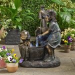 Statue - fafeicy - fontaine enfant - résine - décor jardin - bain deau Statue - fafeicy - fontaine enfant - résine - décor jardin - bain deau
