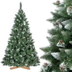 Fairytrees sapin de nol artificiel 220cm arbre de nol avec support en bois pin enneig blanc naturel ...