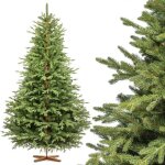 Fairytrees sapin de nol artificiel 220 cm arbre de nol avec support en bois sapin des alpes lments ...