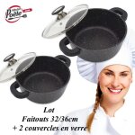 Faitout - espace cuisine professionnel - 32 / 36 cm - 100% antiadh�sif - c�ramique triple �paisseur