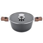 Faitout antiadhsif 24 cm lgende avec couvercle en verre inclus et poignes amovibles - faitout 43l ...