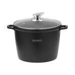 Faitout haut avec rev�tement effet marbre - tous feux - d 28 cm - noir