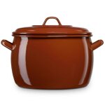 Faitout à induction 22cm marmite 64l avec couvercle acier Émaillé tous feux briebe terra marron 01833 ... Faitout à induction 22cm marmite 64l avec couvercle acier Émaillé tous feux briebe terra marron 01833 ...