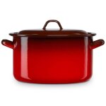 Faitout à induction 30cm marmite 125l avec couvercle acier Émaillé tous feux briebe ignea rouge 03769 ... Faitout à induction 30cm marmite 125l avec couvercle acier Émaillé tous feux briebe ignea rouge 03769 ...