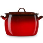 Faitout  induction 40cm marmite 395l avec couvercle acier maill tous feux briebe ignea rouge 03356 ...