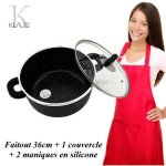 Faitout - klaus - 36 cm - 9 litres - 100% antiadhsif - pierre cramique greblon