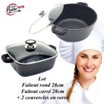 Faitout rond 28cm / plat carré 28cm espace cuisine professionnel Faitout rond 28cm / plat carré 28cm espace cuisine professionnel
