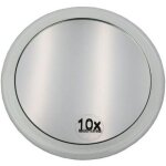 Miroir grossissant - fantasia - 15 cm - acrylique - ventouse - gris