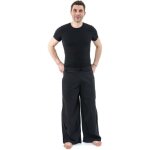 Pantalon grande taille homme - fantazia - pantalon mixte large droit basique coton lger noir uni pyanta ...