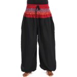 Pantalon sarouel grande taille femme - fantazia - sarouel �lastique bouffant noir sari rouge maka - tu ...