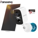 Fanxiang magn�tique cam�ra de surveillance ext�rieure 2k sans fil batterie rechargeable avec panneau ...