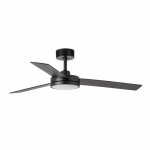 Ventilateur de plafond - faro - barth - noir - 3 pales - lumire led intgre