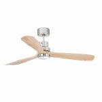 Ventilateur de plafond - faro - lantau - nickel satin - led - moteur  courant continu
