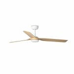 Ventilateur de plafond - faro - punt - 3 pales en bois clair - moteur  courant continu - 6 vitesses
