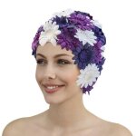 Fashy bonnet de bain en nylon fleurs violet 3454
