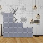 Fasike - �tag�re de rangement avec 20 portes modulables pour maison 147x37x183cm noir et blanc