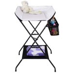 Fasike table  langer pliante pour bb - noir et blanc l 79 x p 555 x h 96 cm
