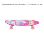 Fasiker skateboard silencieux  quatre roues clignotant 59 x 15 x 11 cm avec motif licorne (rose)