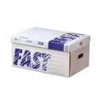 Fast lot de 5 containers pour boites darchives avec couvercle - manuelle - blanc Fast lot de 5 containers pour boites darchives avec couvercle - manuelle - blanc