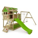 Fatmoose aire de jeux portique bois tikataka avec balançoire et toboggan vert pomme cabane enfant extérieure ... Fatmoose aire de jeux portique bois tikataka avec balançoire et toboggan vert pomme cabane enfant extérieure ...