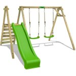 Fatmoose portique balanoire aire de jeux jollyjack avec vert pomme portique bois pour enfants