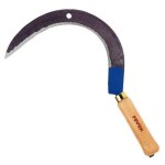 Faucille  herbe - revex - 450 mm - acier forg taillant afft - manche en bois de frne verni - gris ...