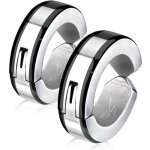 Boucles doreilles - fausses - croles - acier - bordures noires - mixte