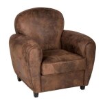 Fauteuil club stanis effet cuir marron - atmosphera createur dinterieur
