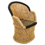Fauteuil avec accoudoirs en bambou marron Fauteuil avec accoudoirs en bambou marron