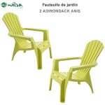 Fauteuil adirondack r�sine polypropyl�ne wilsa garden - anis - 2 fauteuils adirondack