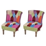 Fauteuil - alomejor - patchwork - lot de 2 - tissu - vintage - intrieur