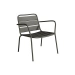 Fauteuil bas de jardin empilable en m�tal - gris anthracite - mirmande de mylia