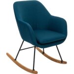 Fauteuil  bascule - atmosphera - rocking chair en tissu - bleu - dhoussable - style scandinave moderne ...