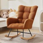 Fauteuil � bascule - chaise � bascule moelleux pour chambre - gravee - rocking chair teddy - style scandinave ...