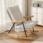 Fauteuil � bascule - luminarix - rocking chair - ergonomique - repose - pieds r�tractable - design scandinave ...
