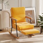 Fauteuil � bascule - luminarix - rocking chair - ergonomique - repose - pieds r�tractable - design scandinave ...