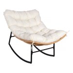 Fauteuil � bascule papasan avec coussin int�rieur / ext�rieur papaya - beige