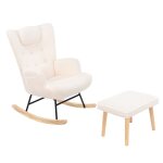 Fauteuil � bascule relax avec repose - pieds - poche lat�rale - appui - t�te int�gr� - velours teddy ...