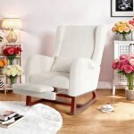 Fauteuil a bascule avec repose pied - coussin lombaire inclus - 2 poches lat�rales - pieds bois massif ...