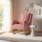 Fauteuil � bascule fauteuils de salon fauteuil lecture avec poches de rangement rocking chair avec coussin ...