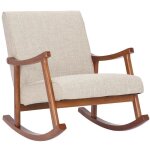 Fauteuil  bascule - non spcifi - crme - tissu 100% polyester - design contemporain - 1 place