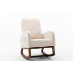 Fauteuil  basculecadre en bois massifdossier amoviblestyle modernetissu de serviette et chaise  bascule ...