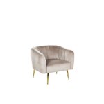 Fauteuil - beliani - laconia - velours - beige - vintage