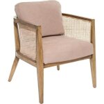 Fauteuil koza peuplier rotin tissu rose - atmosphera cr�ateur dint�rieur