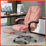 Fauteuil de bureau - akozon - 11560 - massant et chauffant - tissu rose - repose - pieds r�tractable