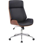 Fauteuil de bureau - clp - varel - similicuir - noyer - noir